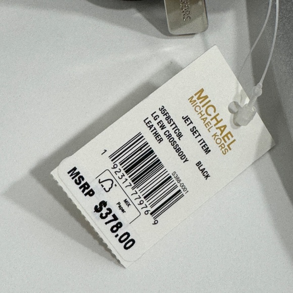 Michael Michael Kors Jet Set Black Large Saffiano Leather Crossbody Bag New - Picture 8 of 11